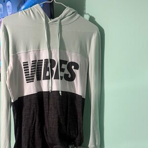 Mint and Black 'VIBES' Hoodie
